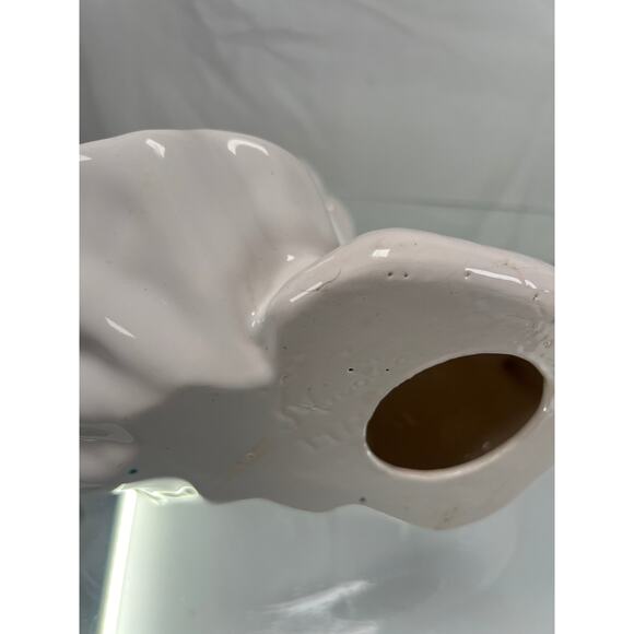 Vintage Ceramic Trinket Dish - Nude Mermaid Holding a Shell - White - 1977 - Picture 7 of 11